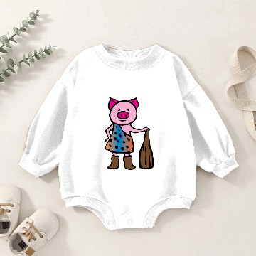 Discover Pig Stone Age Caveman Baby Romper Sweatshirts