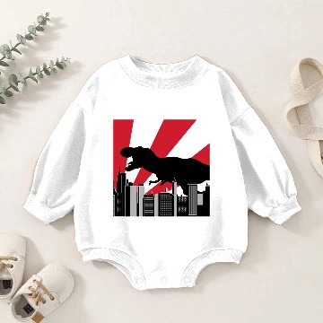Discover god zilla Trex in Tokyo Japan Baby Romper Sweatshirts