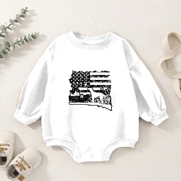 Discover Duck Hunting Flag Baby Romper Sweatshirts