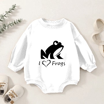 Discover Love Frogs Black Baby Romper Sweatshirts