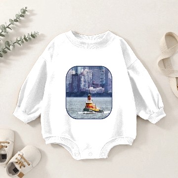 Discover Tugboat Near Manhattan Baby Romper Sweatshirts