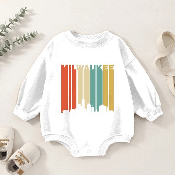 Discover City - retro 1970's milwaukee wisconsin downtown Baby Romper Sweatshirts