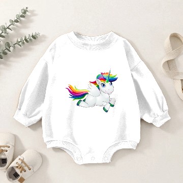 Discover Cute Rainbow Pony Baby Romper Sweatshirts
