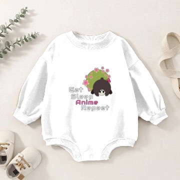 Discover Fun Anime Panda Eat Sleep Anime Repeat Baby Romper Sweatshirts