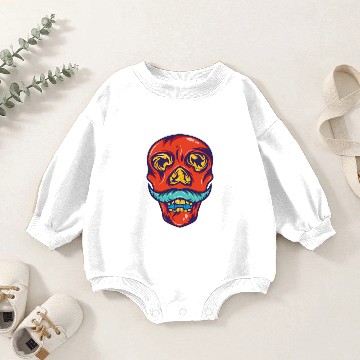 Discover Red skull mustache Baby Romper Sweatshirts