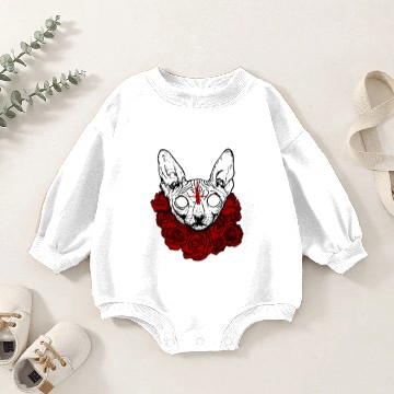 Discover creepy cat Baby Romper Sweatshirts