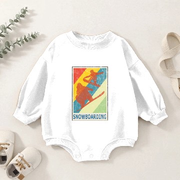 Discover Vintage Retro Style Snowboarding Snowboarder Baby Romper Sweatshirts