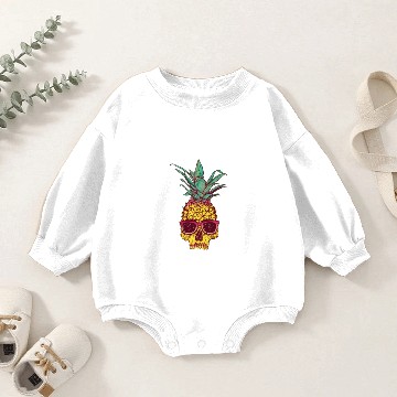 Discover Image: Watercolor, Pineapple skull Baby Romper Sweatshirts