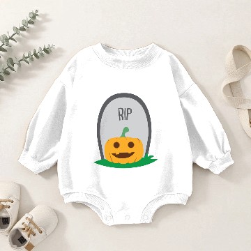 Discover Pumpkin Grave | RIP Gravestone Face Baby Romper Sweatshirts