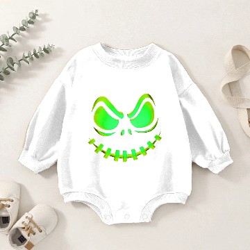 Discover Scary Evil Pumpkin Face Halloween Jack-O-Lantern Baby Romper Sweatshirts