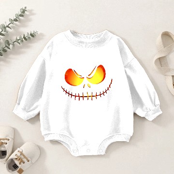 Discover Scary Evil Pumpkin Face Halloween Jack-O-Lantern Baby Romper Sweatshirts