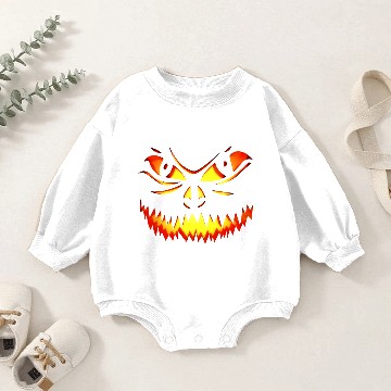 Discover Scary Evil Pumpkin Face Halloween Jack-O-Lantern Baby Romper Sweatshirts