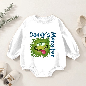Discover Daddy's Monster - Green Baby Romper Sweatshirts