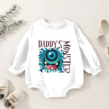 Discover Daddy's Monster - Blue Baby Romper Sweatshirts