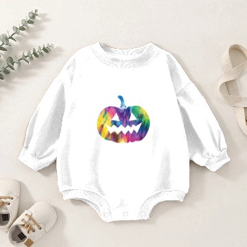 Discover Tie Dye Pumpkin Face Jack O Lantern Baby Romper Sweatshirts