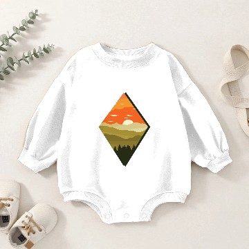 Discover Sunset | Forest Twilight Rhomb Tree Baby Romper Sweatshirts
