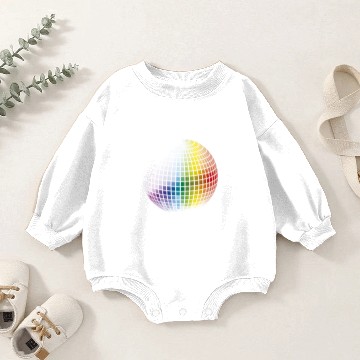 Discover Rainbow Disco Ball Baby Romper Sweatshirts