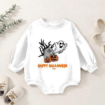 Discover Halloween Ghost Gravestone Pumpkin Tombstone Baby Romper Sweatshirts