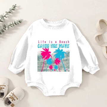 Discover Life's a Beach Baby Romper Sweatshirts