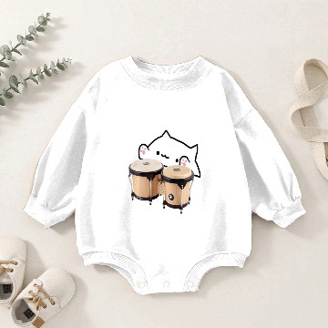 Discover bongo cat meme Baby Romper Sweatshirts