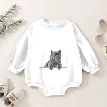 Discover cute grey cat Baby Romper Sweatshirts