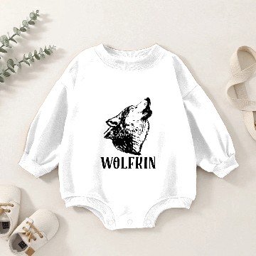 Discover Howling Wolf Head Wolfkin Baby Romper Sweatshirts