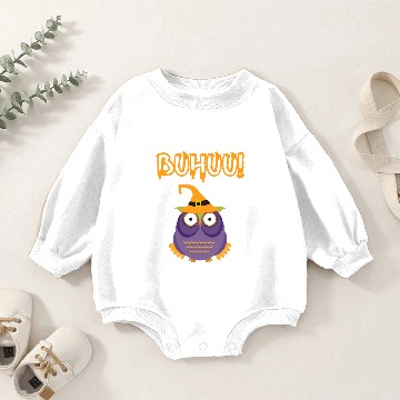 Discover Halloween owl buhuu orange Baby Romper Sweatshirts
