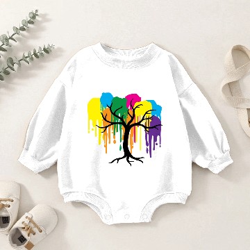 Discover Rainbow tree Baby Romper Sweatshirts