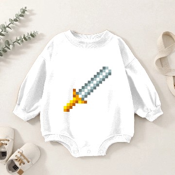 Discover Retro 8-bit Pixel Sword Baby Romper Sweatshirts