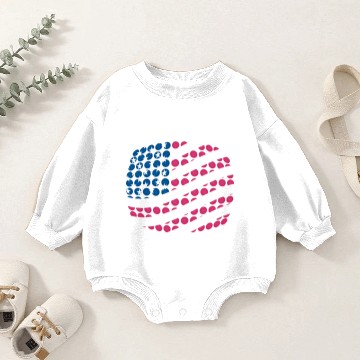 Discover US flag (Dotted) Baby Romper Sweatshirts