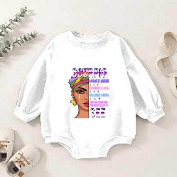Discover Scorpio Melanin Queen Baby Romper Sweatshirts