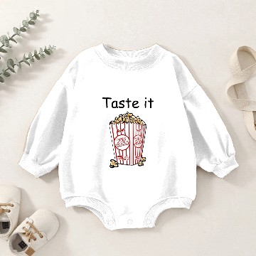 Discover Taste it Popcorn Baby Romper Sweatshirts
