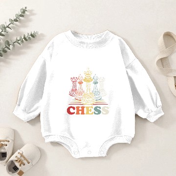 Discover Chess Checkmate Game Strategy Match King Queen Baby Romper Sweatshirts
