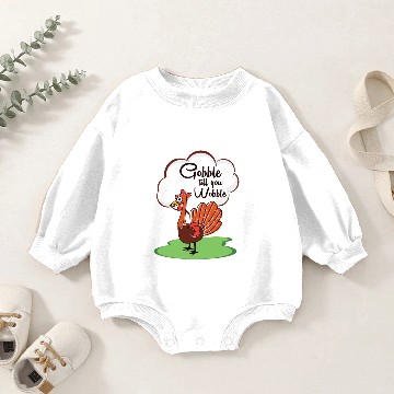 Discover Gobble Till You Wobble Baby Romper Sweatshirts