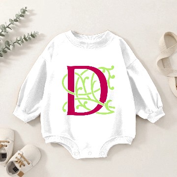 Discover DIY FlexColor™ Monogram D • A4-2 – 2 Colors Baby Romper Sweatshirts