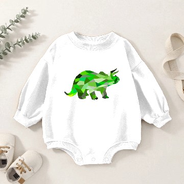 Discover triceratops green Baby Romper Sweatshirts