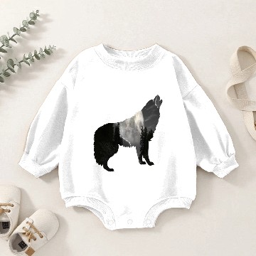 Discover Wolf Moon Baby Romper Sweatshirts