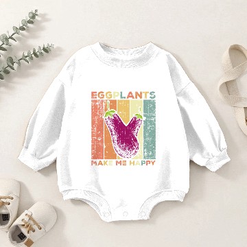 Discover Eggplant Veggie Baby Romper Sweatshirts