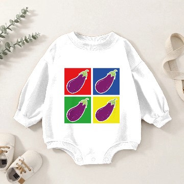 Discover Eggplant Veggie Baby Romper Sweatshirts