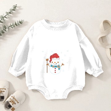 Discover Let It Snow Snowman Baby Romper Sweatshirts