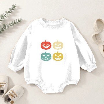 Discover Halloween Pumpkin Vintage Jack-o-lantern Baby Romper Sweatshirts