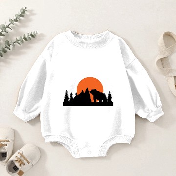 Discover Mountains, wilderness and bears Baby Romper Sweatshirts