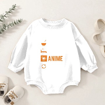 Discover Eat Sleep Anime Repeat Gift Baby Romper Sweatshirts
