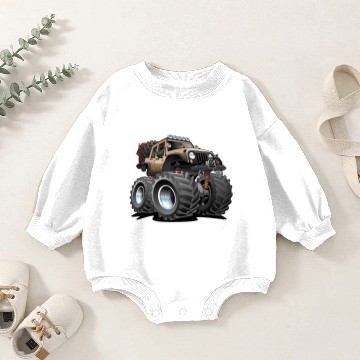 Discover Off road 4x4 desert tan jeeper cartoon Baby Romper Sweatshirts