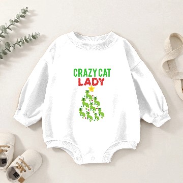 Discover Funny Christmas Gift Crazy Cat Lady Baby Romper Sweatshirts