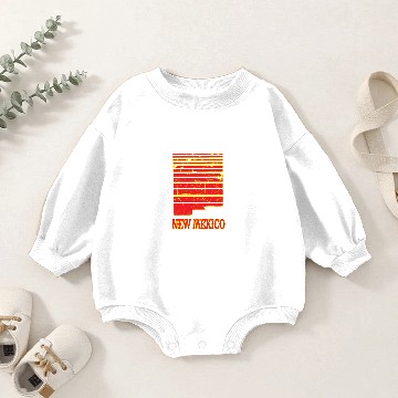 Discover New Mexico Fading State Grunge Distressed Baby Romper Sweatshirts