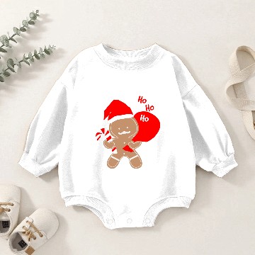 Discover Ho Ho Ho gingerbread man Baby Romper Sweatshirts