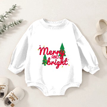 Discover Merry and Bright Baby Romper Sweatshirts