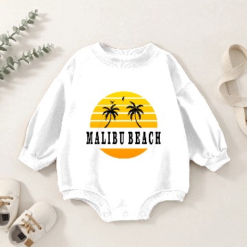 Discover Malibu Beach black Baby Romper Sweatshirts