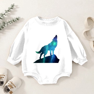 Discover Galaxy Wolf Baby Romper Sweatshirts